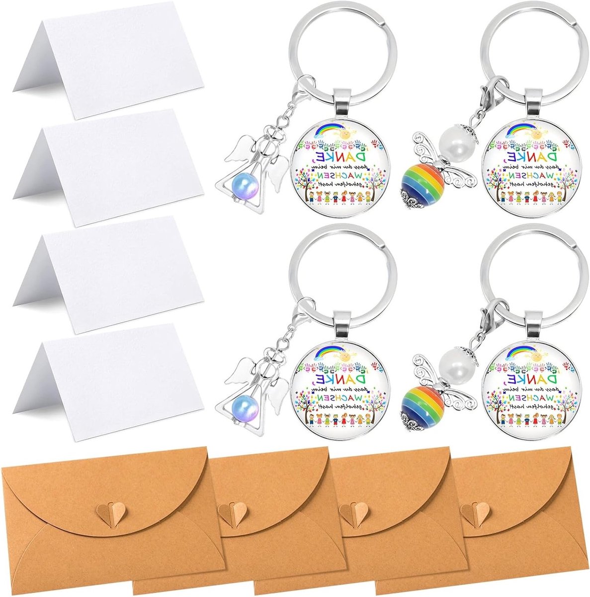 Sleutelhanger met Hangertje in Meerdere Kleuren, 4x6 CM, Perfect voor Cadeaus en Persoonlijke Stijl
