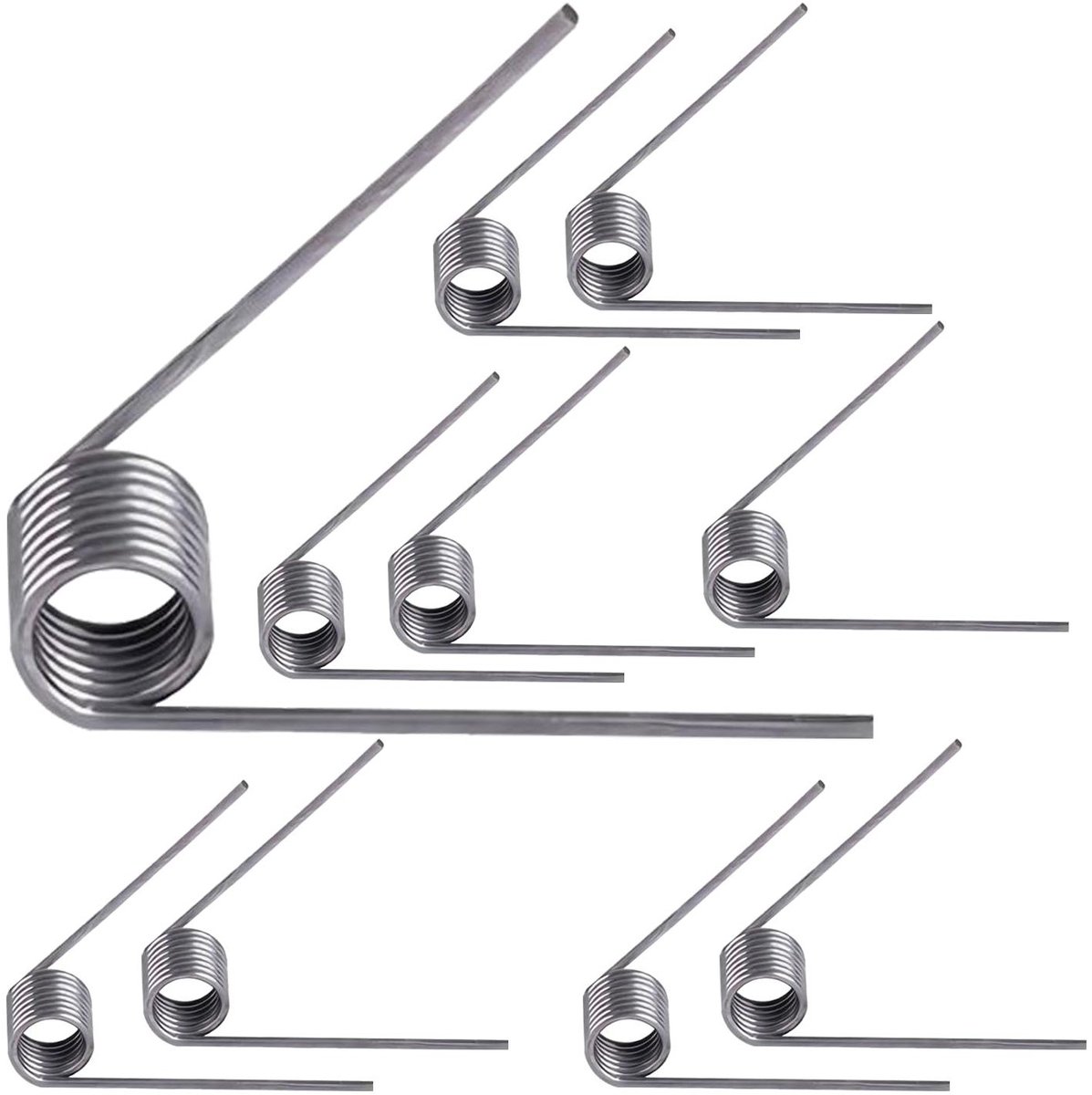 Torsieveren - Kleine veren - Mechanisch gebruik - Roestvrij staal - 10 stuks - Zilver