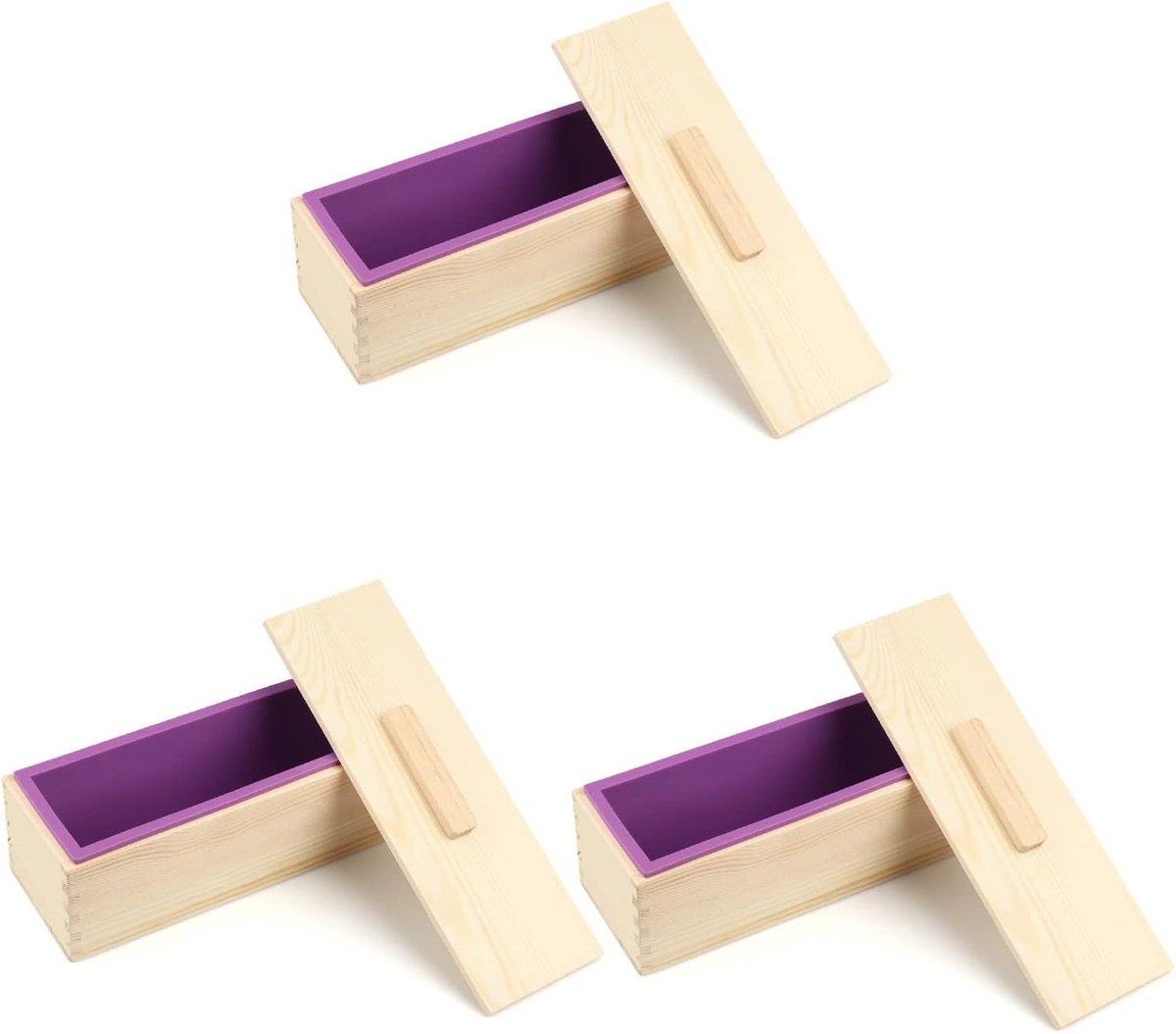 Zeep Vorm - Bakvorm - Zelf Zeep Maken - Hittebestendig Materiaal - 3 Stuks 44 oz - Paars