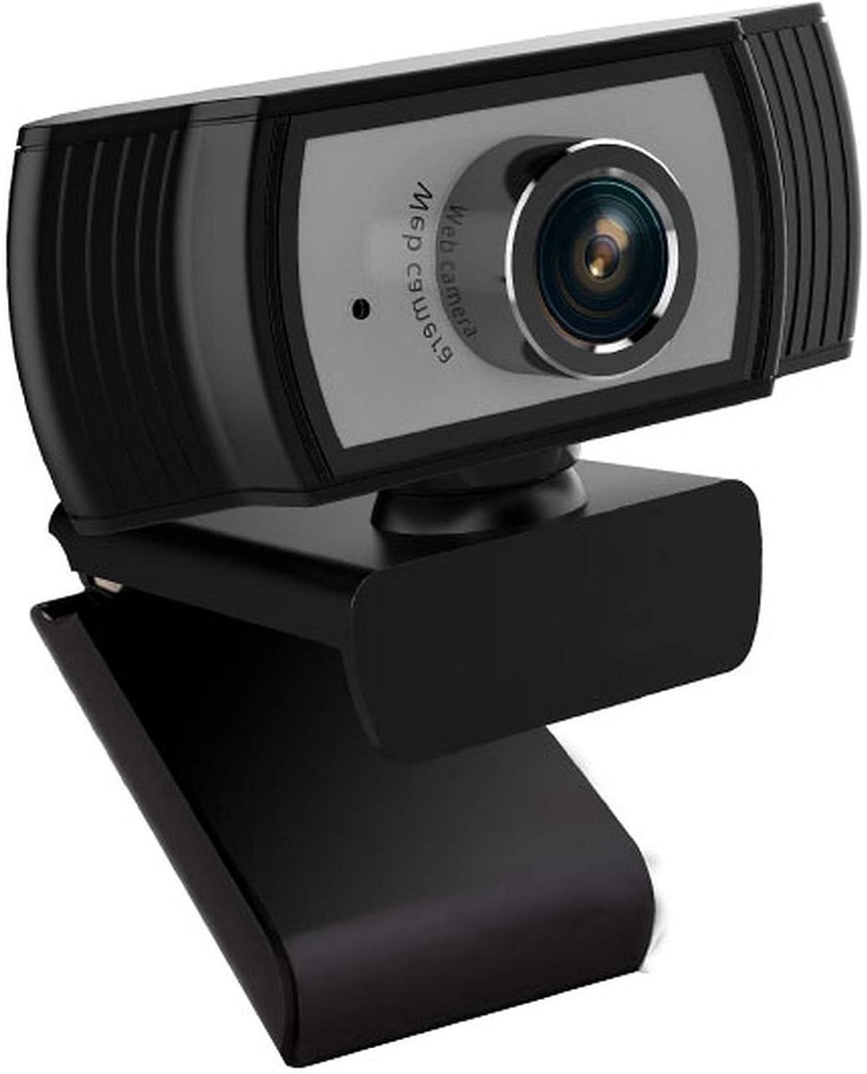 Webcam Full HD - Video Camera - Online Vergaderen - Automatische Belichting - 1080p - Zwart