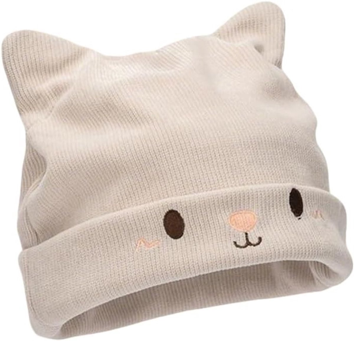 Dames gebreide wintermutsen met fleece, dunne sportmutsen met kattenoren voor heren, hiking cap 54-59cm