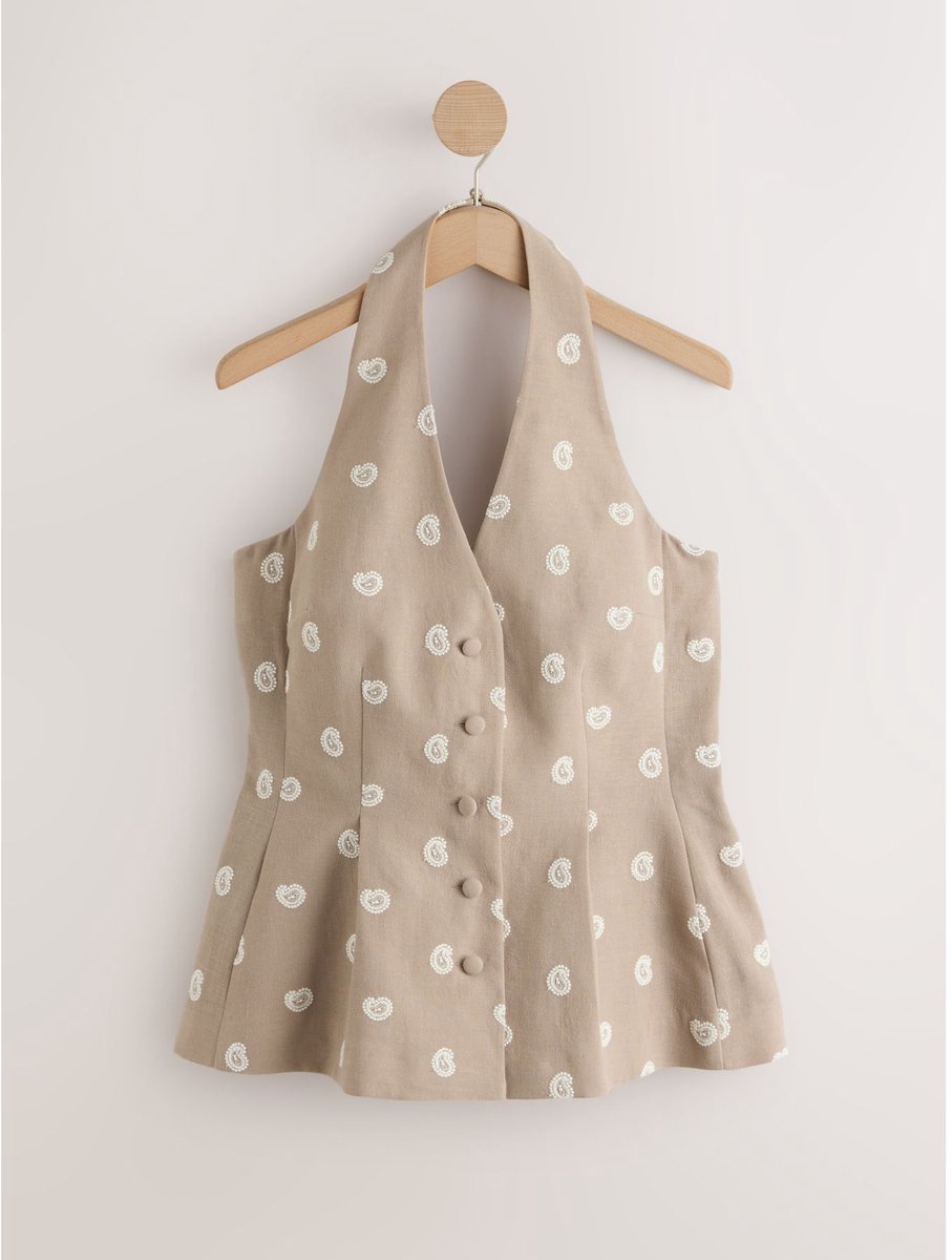 Next Haltertop met paisleyborduursel