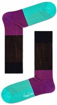 Happy Socks Block Rib Sokken - Zwart/Paars/groen - Maat 41-46