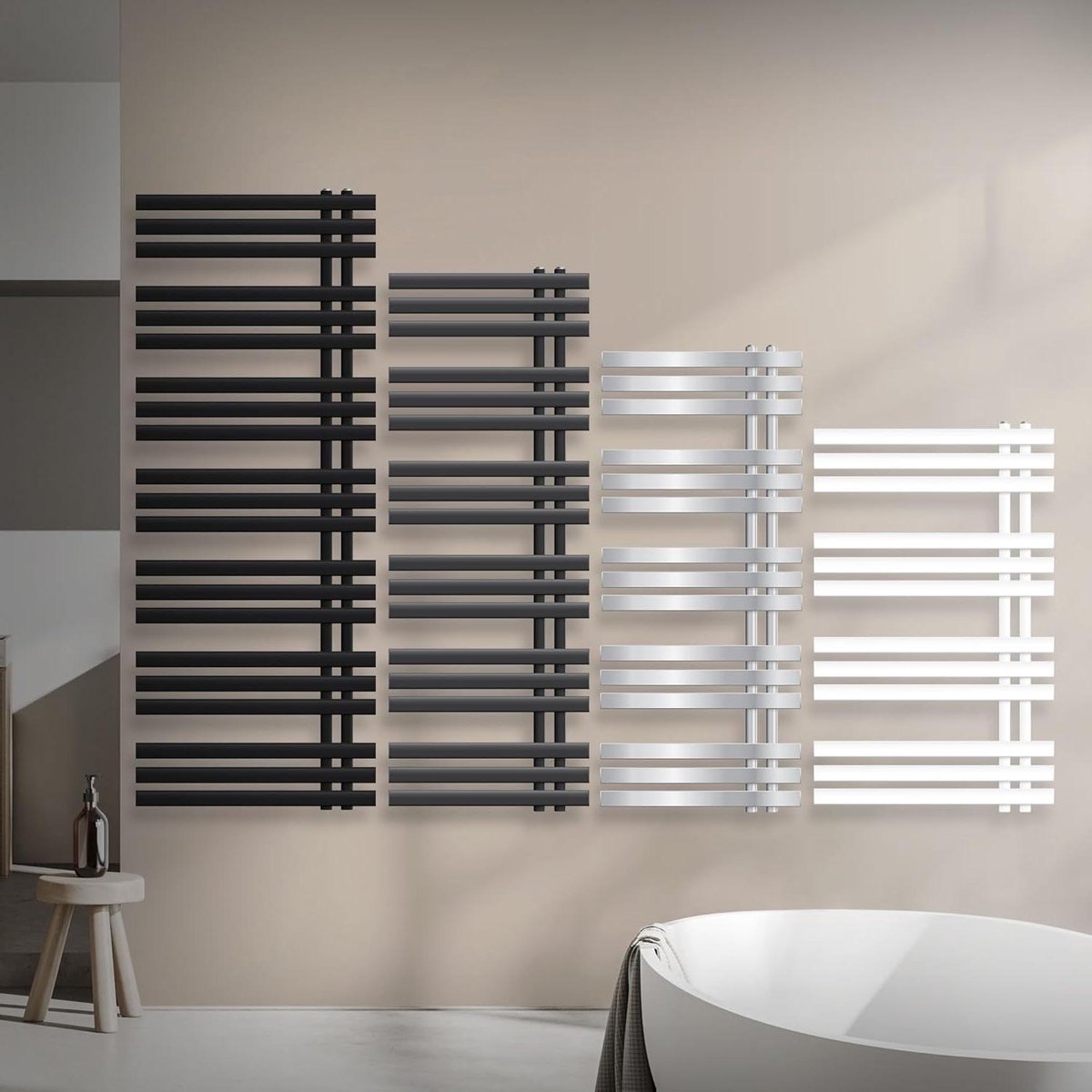 Badkamer radiator - Handdoekverwarmer paneel - Ruimte verwarmen - Klassiek design - 600 x 1000 mm - Antraciet