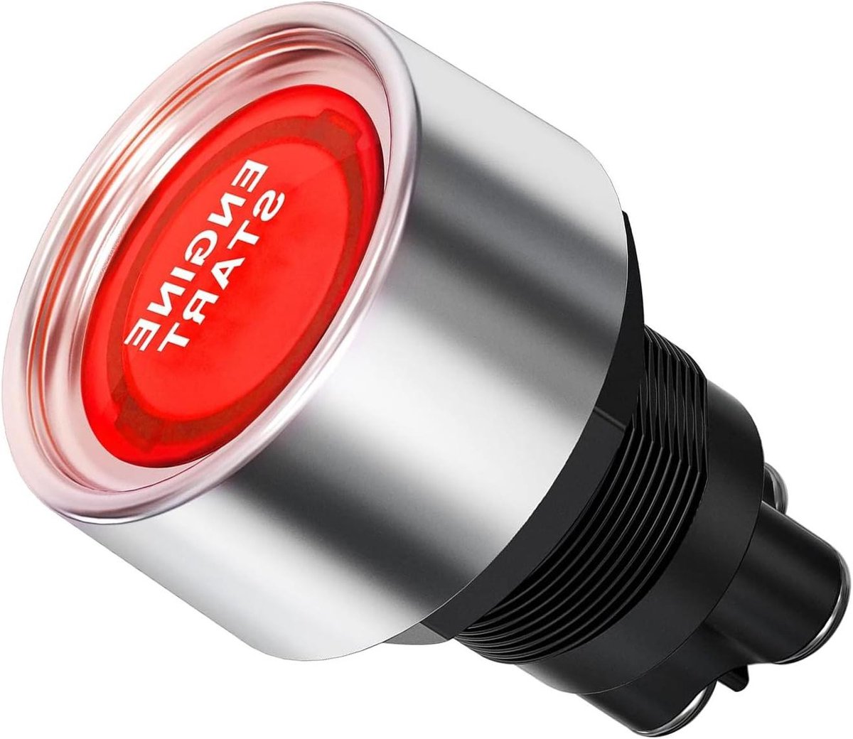 Startknop Motor - Drukknop Schakelaar - Voertuig Starten - Universele Montage - 50A 12-24V - Rood