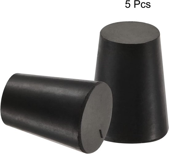 Rubberen Taps Toelopende Plug - Reageerbuis Stopper - Laboratorium Afdichting - Stevige Rubberen Constructie - 14-19 mm - Zwart van Merkloos — afbeelding 5