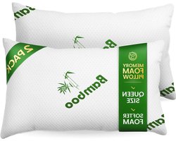 Schuimkussen Set - Traagschuim Kussens - Comfortabel Slapen - Aanpasbare Vulling - Queen Size 2 Stuks - Wit