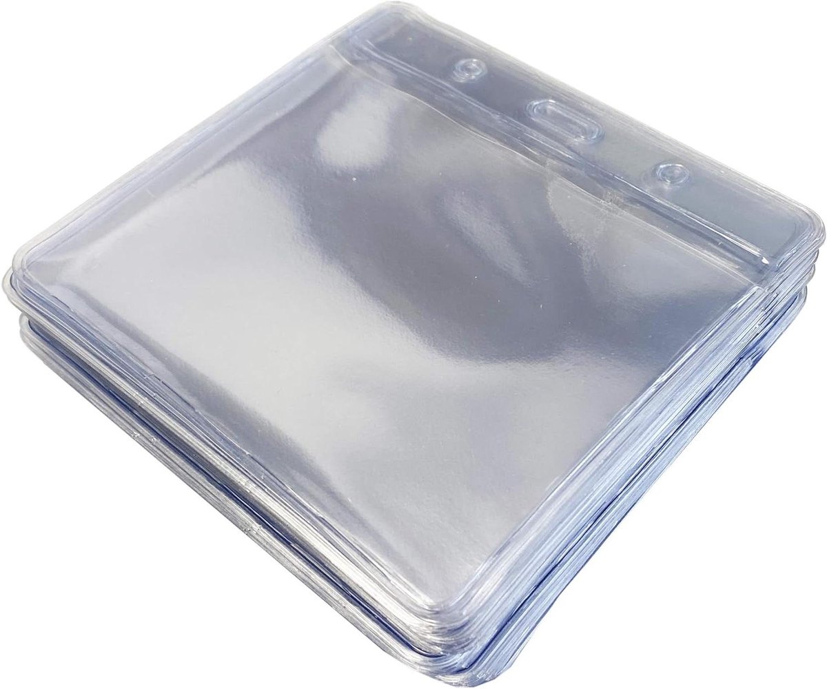 ID Badge Houder - Kaarthouder Pocket - Document Bescherming - Flexibel Plastic - 80x100 mm Inzet - Transparant