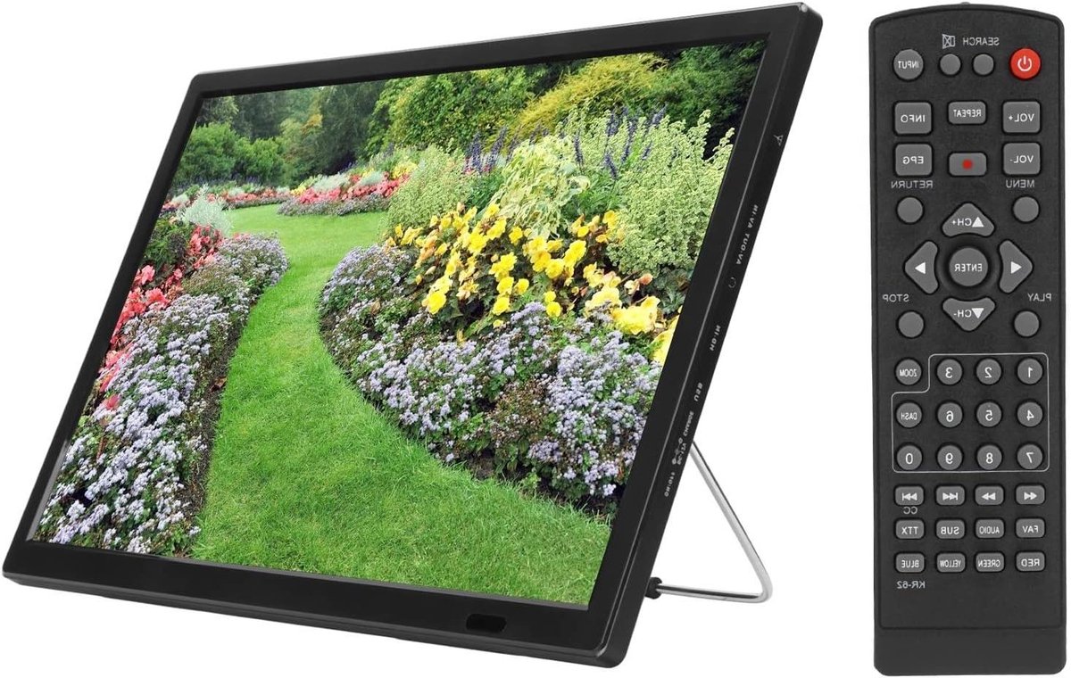 Draagbare Digitale Tv - Accu Tv - Reizen Buiten - Ingebouwde Batterij - 16 Inch - Zwart