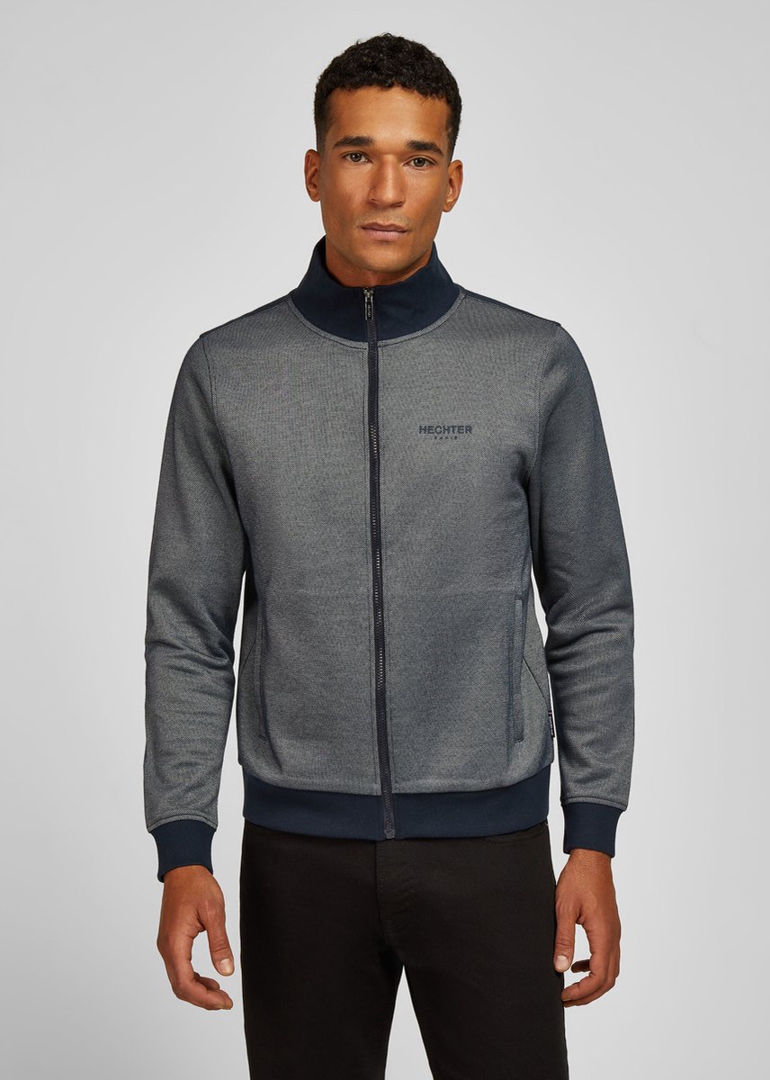 HECHTER PARIS SWEAT JAS MET RITSSCHUIF Blauw