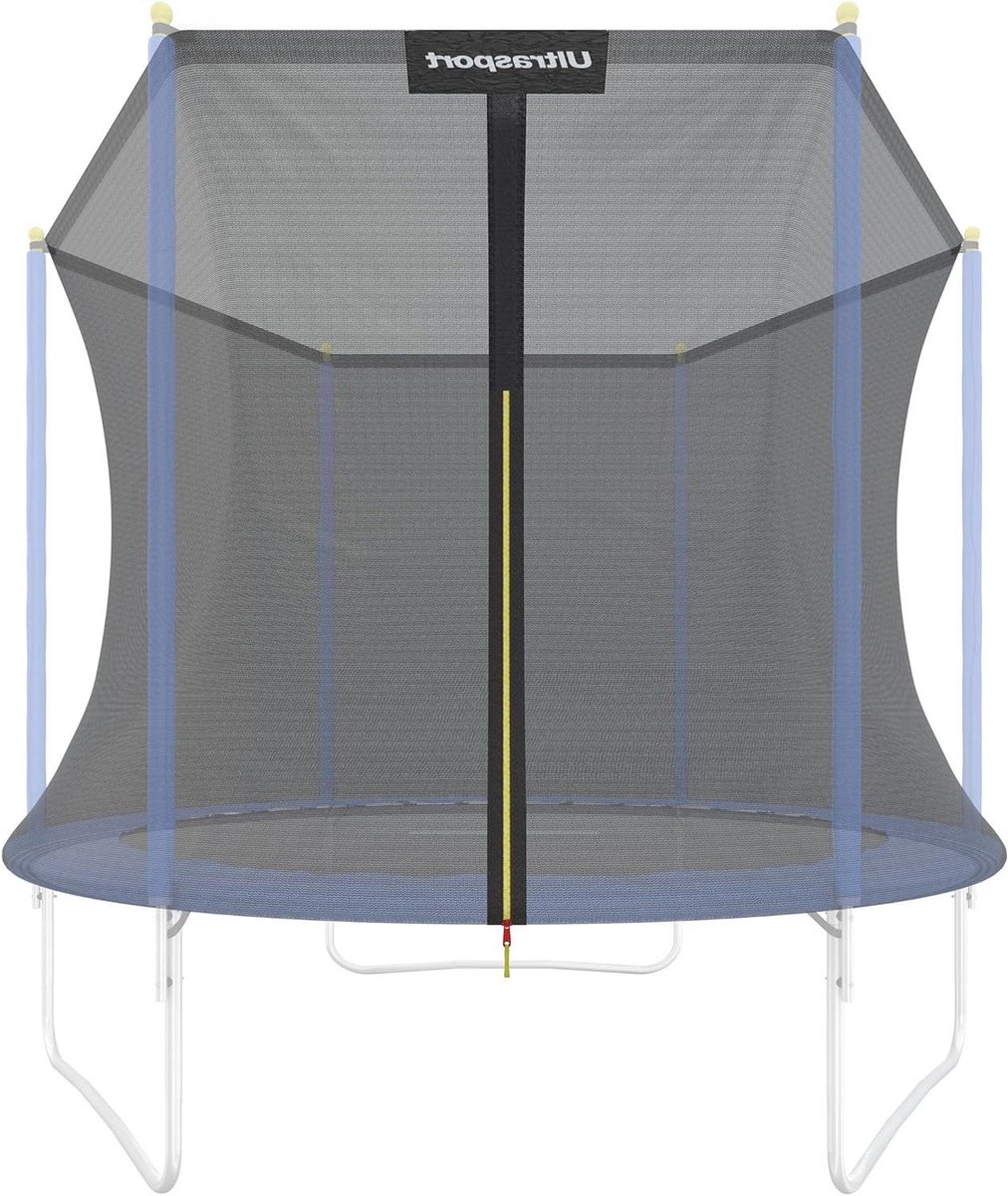 Veiligheidsnet Trampoline - Trampolinehek Net - Veilig Springen - Afsluitbare Instapopening - 180 cm Hoogte - Zwart