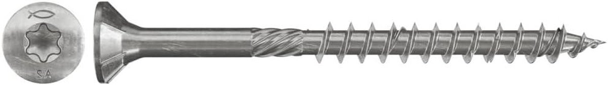 Verzonken Kop Schroeven - Houtschroeven Deeldraad - Houten Verbindingen Buiten - Roestvrij Staal A2 - 4 x 60 mm - Zilverkleurig