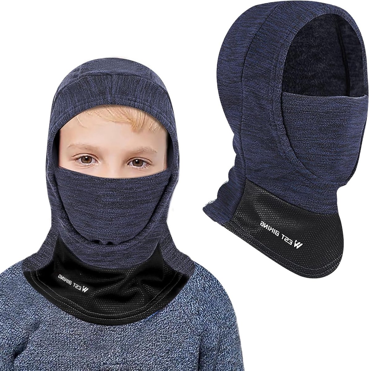 Thermische Balaclava voor Kinderen - Multifunctionele Winddichte Ski Muts met Nekwarmer voor Fietsen en Wintersport voor Jongens en Meisjes van 6-13 Jaar