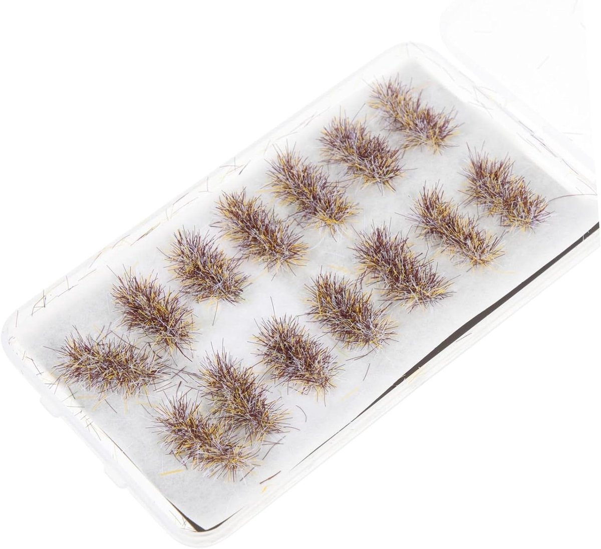 Kunstgras Clusters - Miniatuur Gras - Landschap Decoratie - Realistische Pluimen - 11 x 62 cm - Bruin