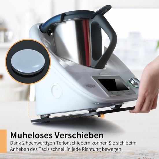 Schuifplank Keukenmachine - Glijplank Rolplank - Apparaat Verplaatsen - Acryl Materiaal - 35.9 x 30.8 cm - Zwart — afbeelding 4