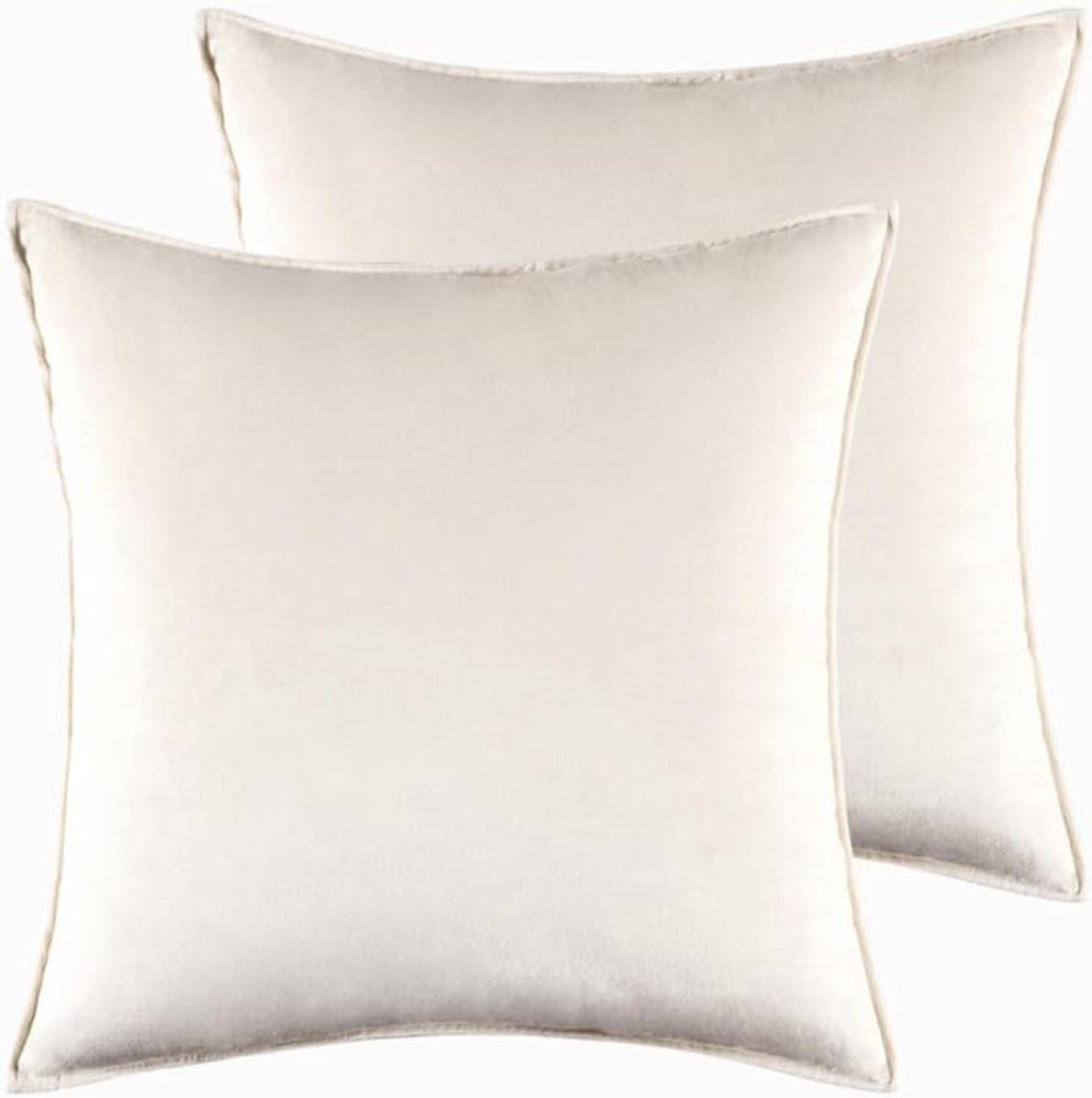Fluwelen kussensloop - Sierkussenhoes - Interieur decoratie - Verborgen ritssluiting - 50 x 50 cm - Wit
