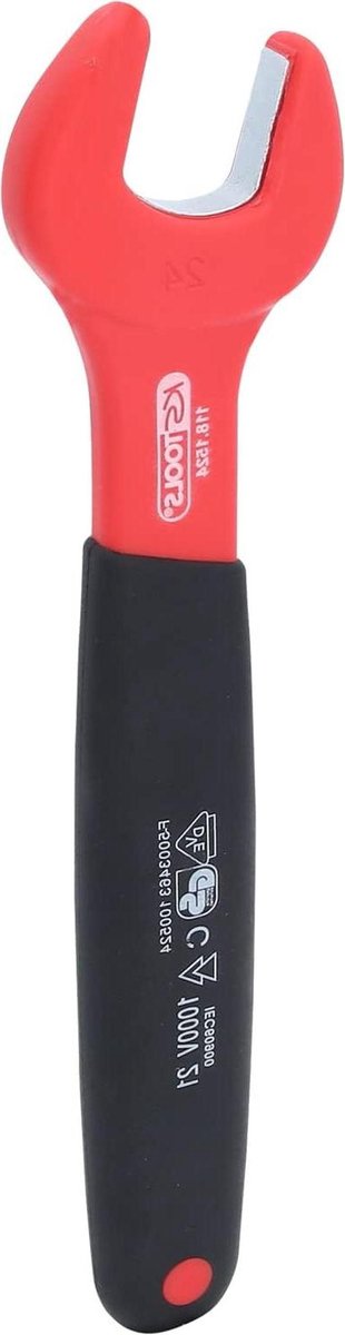 Geïsoleerde steeksleutel - Moersleutel - Veilig klussen - Open einde kop - 24 mm - Oranje