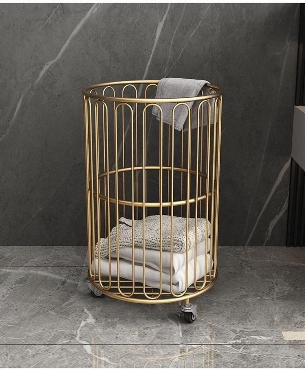 Wasmand Kledingmand Rolmand Wasgoed Sorteren Geventileerd Metalen Ontwerp Standaard Zwart