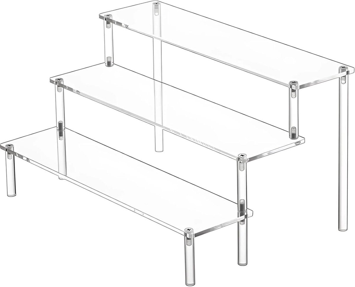Acryl Hifi Audiorek met Aluminium Steun Polen, 3-Tier Desktoptribune voor Dacs & Versterkers