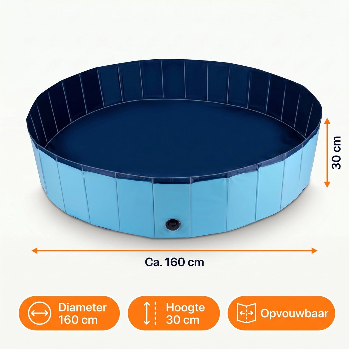 Lomera Hondenzwembad - Hondenbad voor Grote Honden - Robuust met Antislip Bodem - Opvouwbaar - Hondendouche - Verkoeling voor Hond - Waterspeelgoed voor Honden - Dierenzwembad voor in de Tuin - Huisdier Zwembad — afbeelding 5