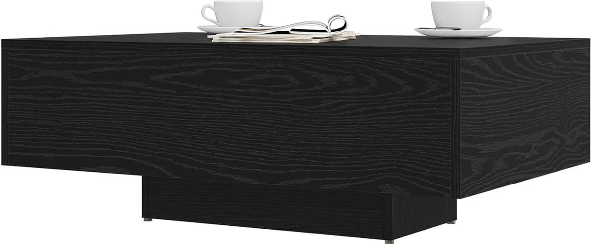 vidaXL Salontafel Zwart Eiken 85 x 55 x 31 cm, Woonkamer Tafel, Moderne Duurzame Koffietafel, Minimalistische Accent, Functioneel Oppervlak voor Stijlvol Meubilair