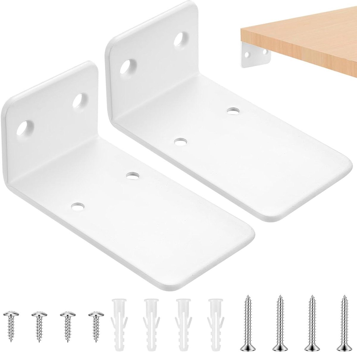 Plankhouders - Zwevende steunen - Wanddecoratie - Onzichtbaar ontwerp - 9 cm - Wit