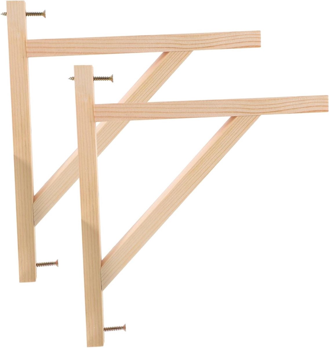 Wandplank Steunen - Plankdragers Beugels - Planken Ophangen - Verbreed Versterkt Ontwerp - 25 x 22.5 x 3 cm - Houtkleur