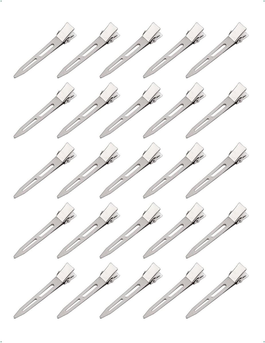 Metalen Haarclips - Eendenbekclips Krulclips - Haar Stylen - Antislip Ontwerp - 5.5 cm - Zilver
