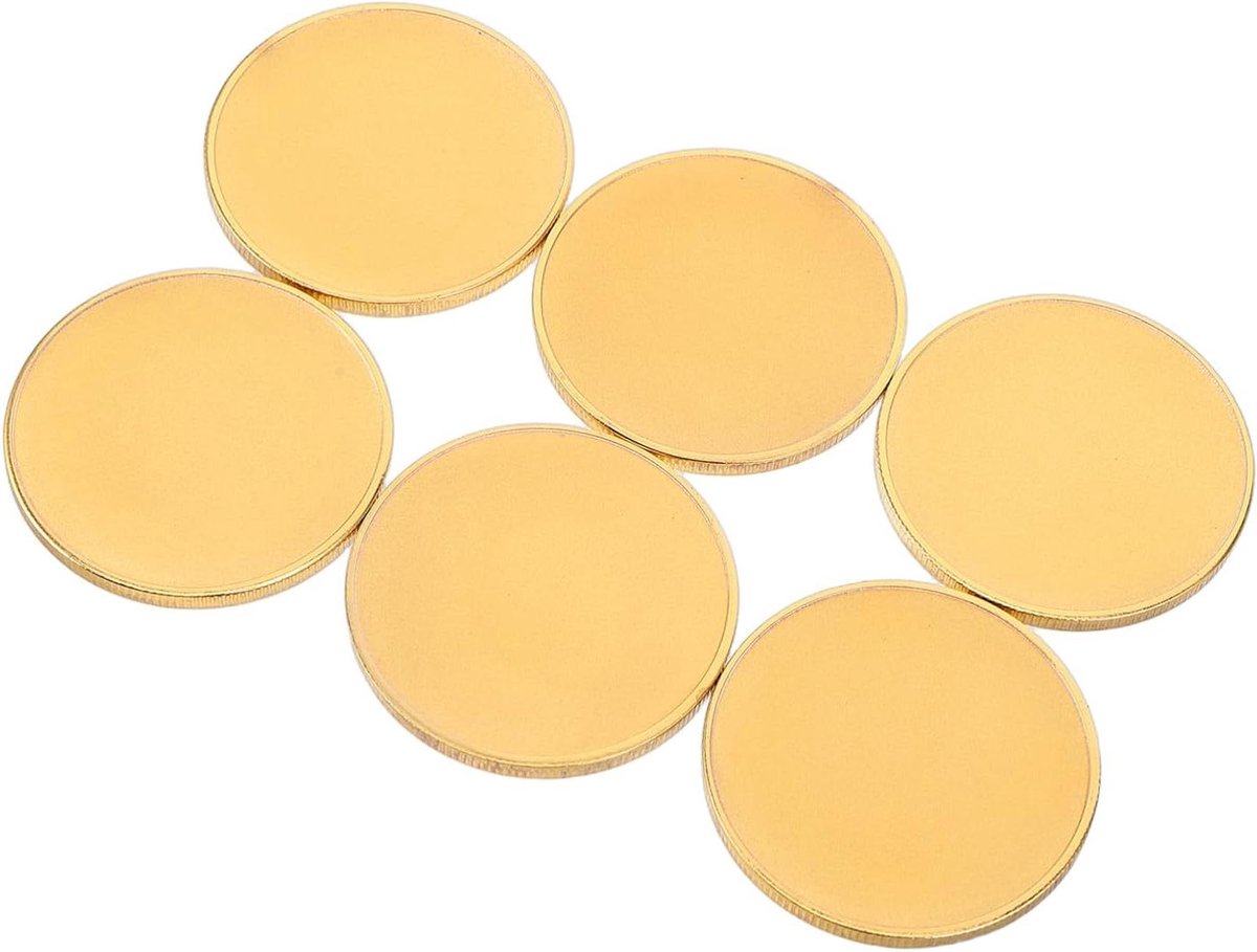 Graveerbare Munten - Herdenkingsmunten DIY - Sieraden Maken - Stevig Legeringsmateriaal - 4 x 4 cm - Goud