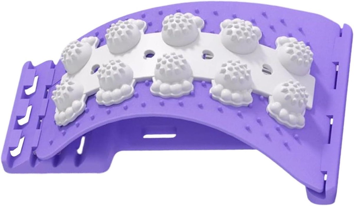 Rugstretcher - Tractiemassager Lendenwervelkolom - Rugontspanning - 4-traps verstelbaar - 37 x 22 x 5 cm - Zwart