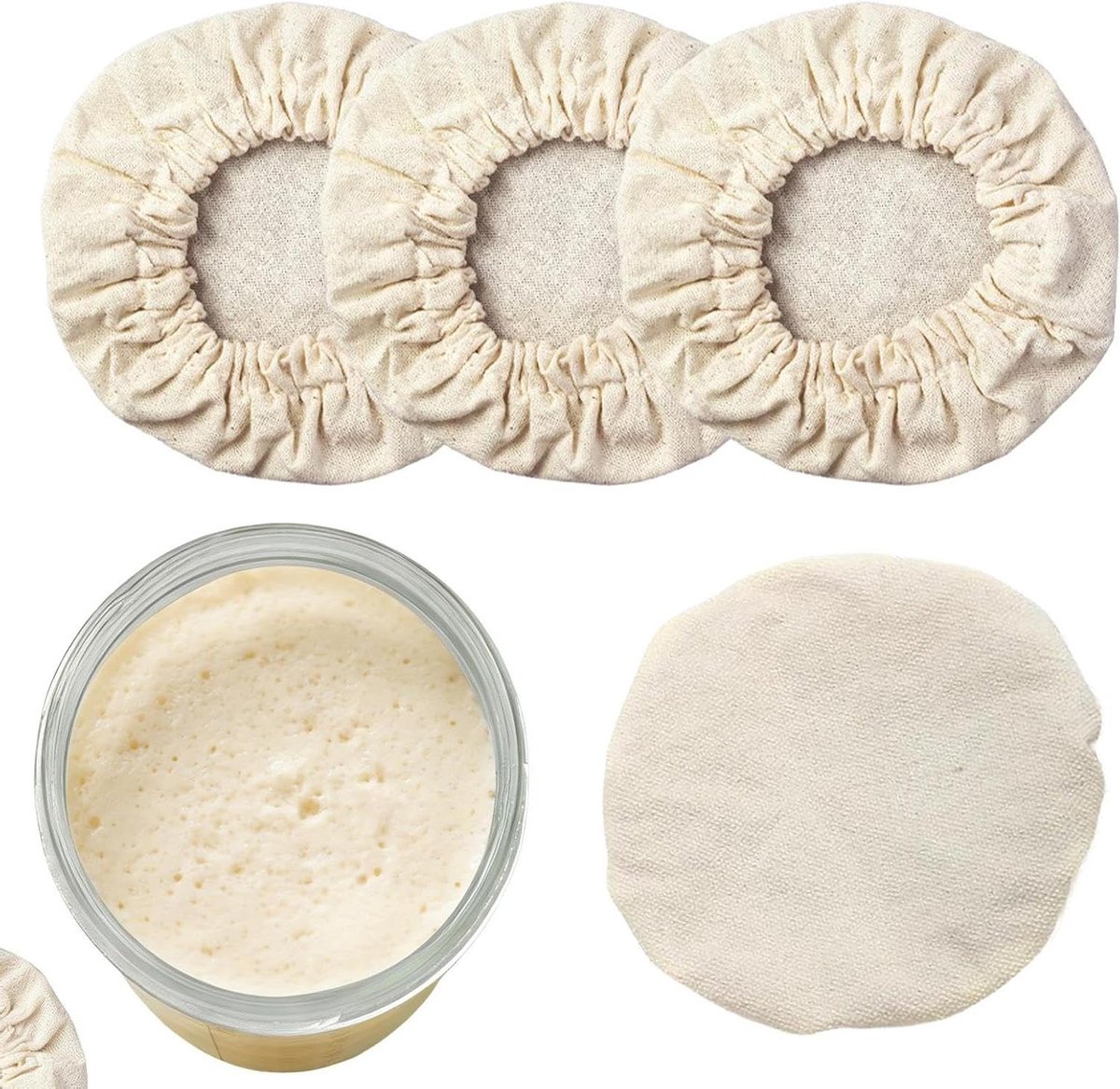 Deegstarter Deksel - Broodrijsdeksel Fermentatiepot - Brood Bakken - Ruimtebesparend Ontwerp - 10 cm Diameter - Niet gespecificeerd