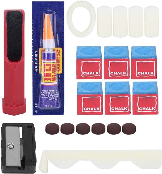 Biljart Keu Reparatie Set - Keu Onderhoud Kit - Keuen Repareren - Compleet met Hulpmiddelen - 24 x 10 cm — afbeelding 4
