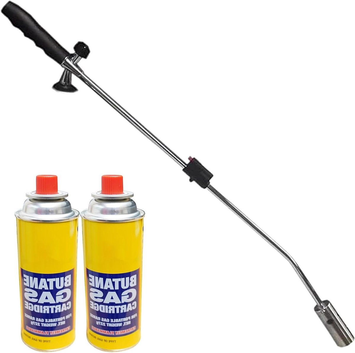 Gas Onkruidbrander - Brandertje Tuin - Onkruid Verwijderen - Automatische Ontsteking - 80 cm - Zwart