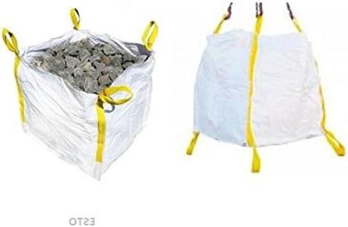 Big Bag - Afvalzak Vuilniszak - Opslag Materiaal - Premium Kwaliteit - 90 x 90 x 90 cm - Wit