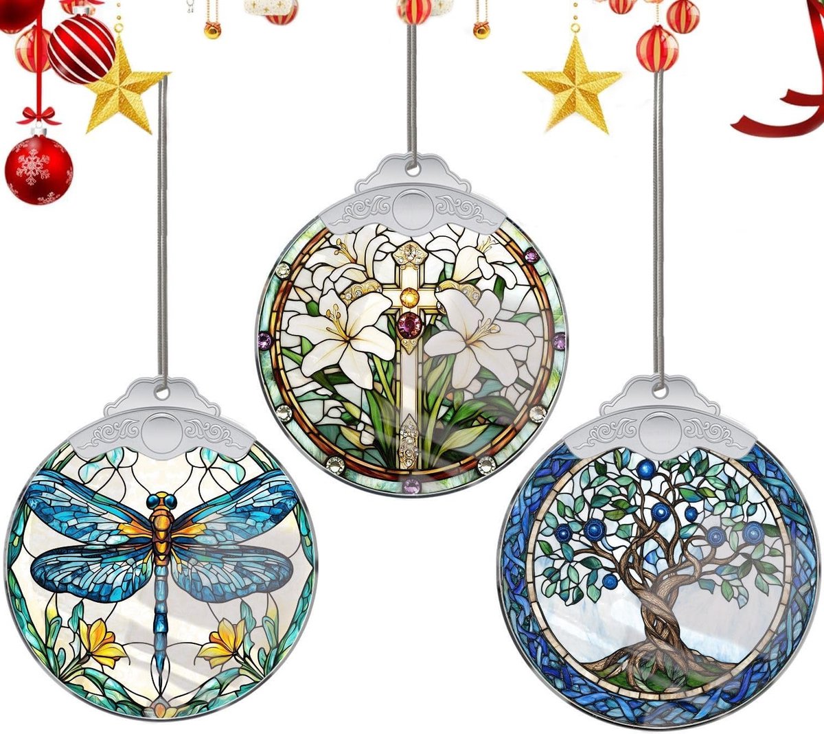 Handgemaakte Kristallen Kerstversieringen voor het Versieren van Bomen en Auto's, Unieke Decoraties voor Feestjes en Cadeaus, Inclusief Draakvlieg Design