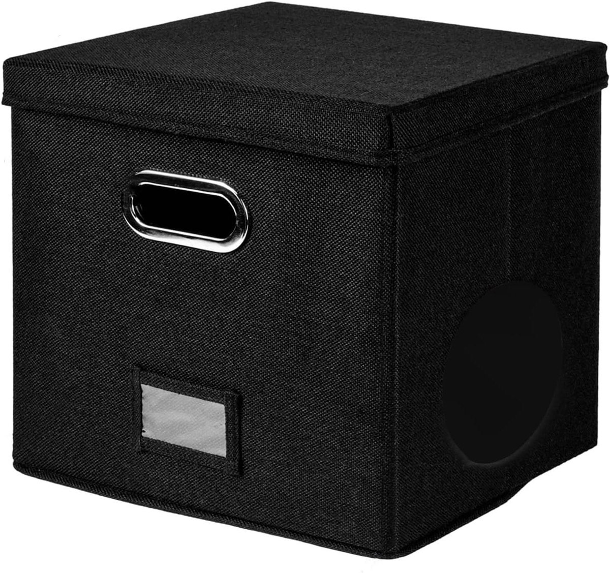 Grammofoonplaathouder, opbergdoos, albumdoos met deksel en handvat, decoratieve verhuisdoos, kastorganizer voor meer dan 127 cm vinylplaten, bescherm je