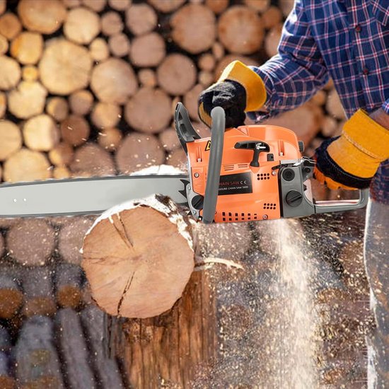 JENPECH Gas Chainsaw 58 cm, 58 cc Cordless Chainsaw, Gas Power for Cutting Wood and Tree Trimming (Orange) — afbeelding 3