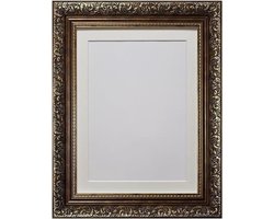FRAMES BY POST Grote Dahlia Brons Fotolijst met Ivoor Mount 45 x 30 cm Beeldformaat 35 x 20 cm Kunststof Glas