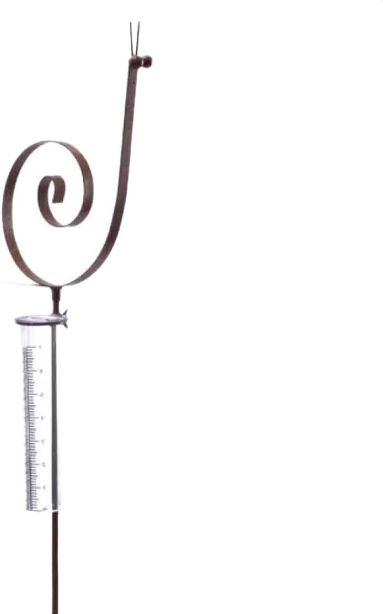 Regenmeter met A-stekker, tuinbord van metaal, regenmeter, standbeeld voor het meten van regen, voor terras, regenmeter voor tuin met balkon, regenmeter voor buiten, decoratie