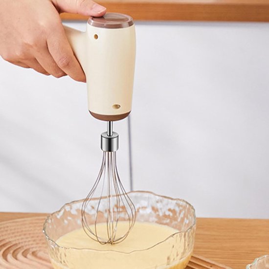 Handmixer Elektrisch - Keukenmixer Gardes - Bakken En Mixen - Draadloos Oplaadbaar - 7x11x7 cm - Koffie met melk — afbeelding 4