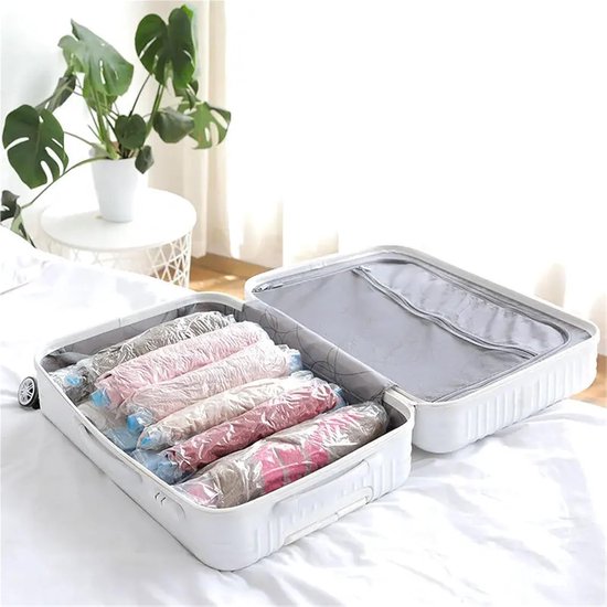 Vacuümzakken zak vacuüm 5 stuks reizen compressie zakken voor het opbergen van kleding geschikt voor bagage en essentiële cruise kleding vacuüm opslag (M-40 x 60 cm) — afbeelding 2