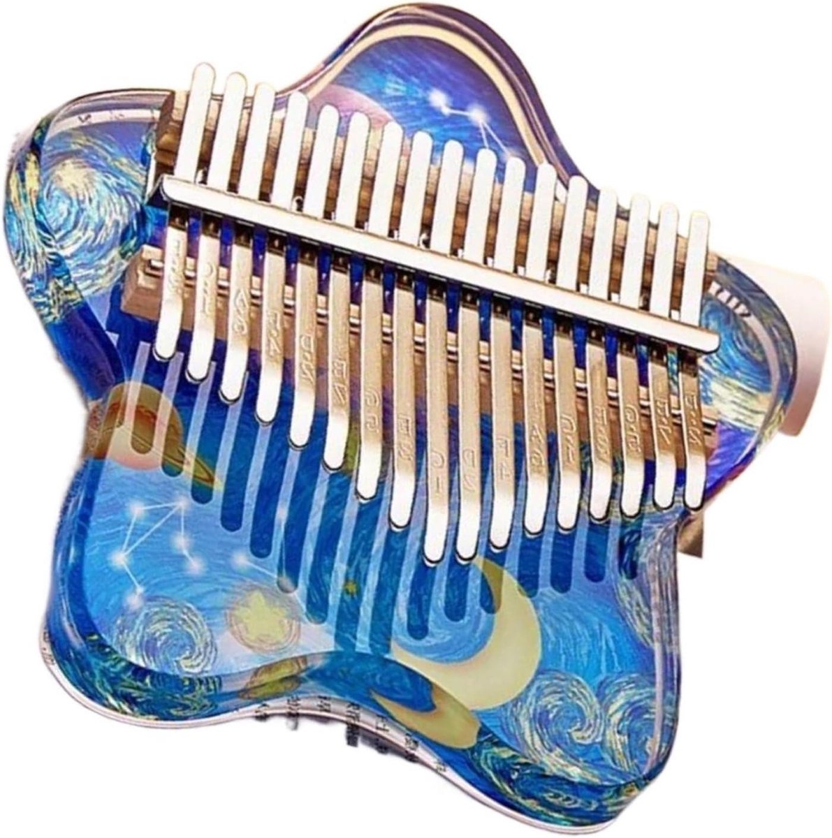 Duimpiano - Vingerpiano Muziekinstrument - Muziek Maken Ontspanning - Acryl Kristalhelder - 17 Toetsen - Transparant