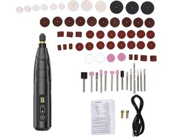 Fafeicy Mini Electric Engraving Set, Cordless Rotary Tool with 68 Accessories and LCD Display, for Carving Grinding Polishing Wood Metal DIY Crafts (68 Piece Set)