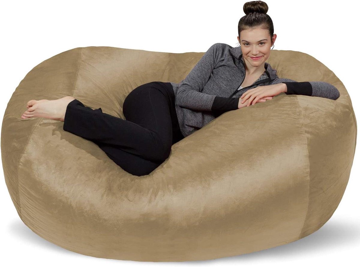 Zitzak Stoelhoes - Bean Bag Cover - Meubels Vernieuwen - Machinewasbaar Microvezel - 6 ft Lounger - Kamel