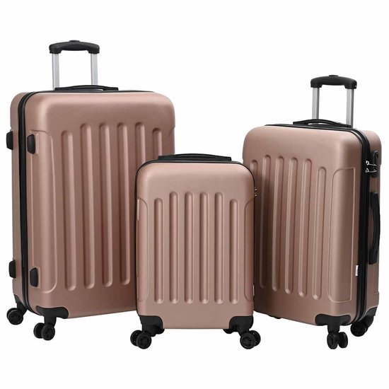 vidaXL Koffer met slot 3 st Rose Gold 50 × 31 × 78 cm ABS Kunststof