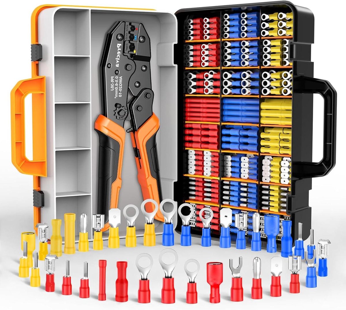 Krimptang Set - Isolatie Tang - Elektrisch Werk - Ergonomische Grip - 20x6 cm - Rood Blauw Geel