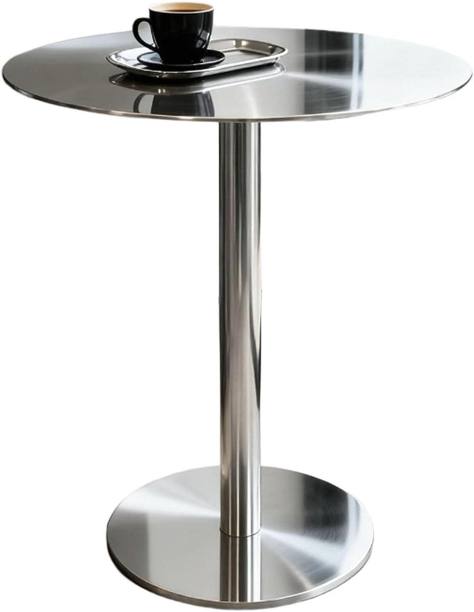 Bartafel, rond, hoog blad, roestvrij staal, hoge bartafel for buiten, for een bistro-bijeenkomst thuis(50cm/19.7in)