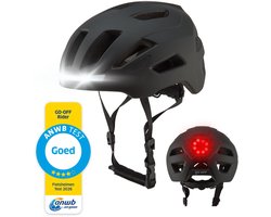 Top 10 Fietshelmen 2026: GOOFF® RIDER Fietshelm met Verlichting - Ebike Helm voor Volwassenen - Geschikt voor Elektrische Fiets en Racefiets - LED Licht - Dames en Heren - Zwart - M