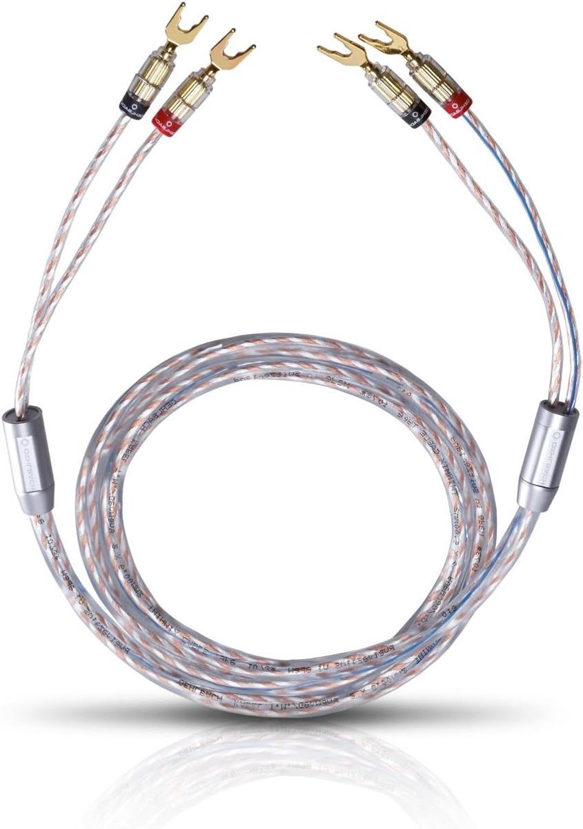 Luidsprekerkabel Set - Stereo Kabel - Muziek Luisteren - Vergulde Connectoren - 2 x 3 Meter - Transparant