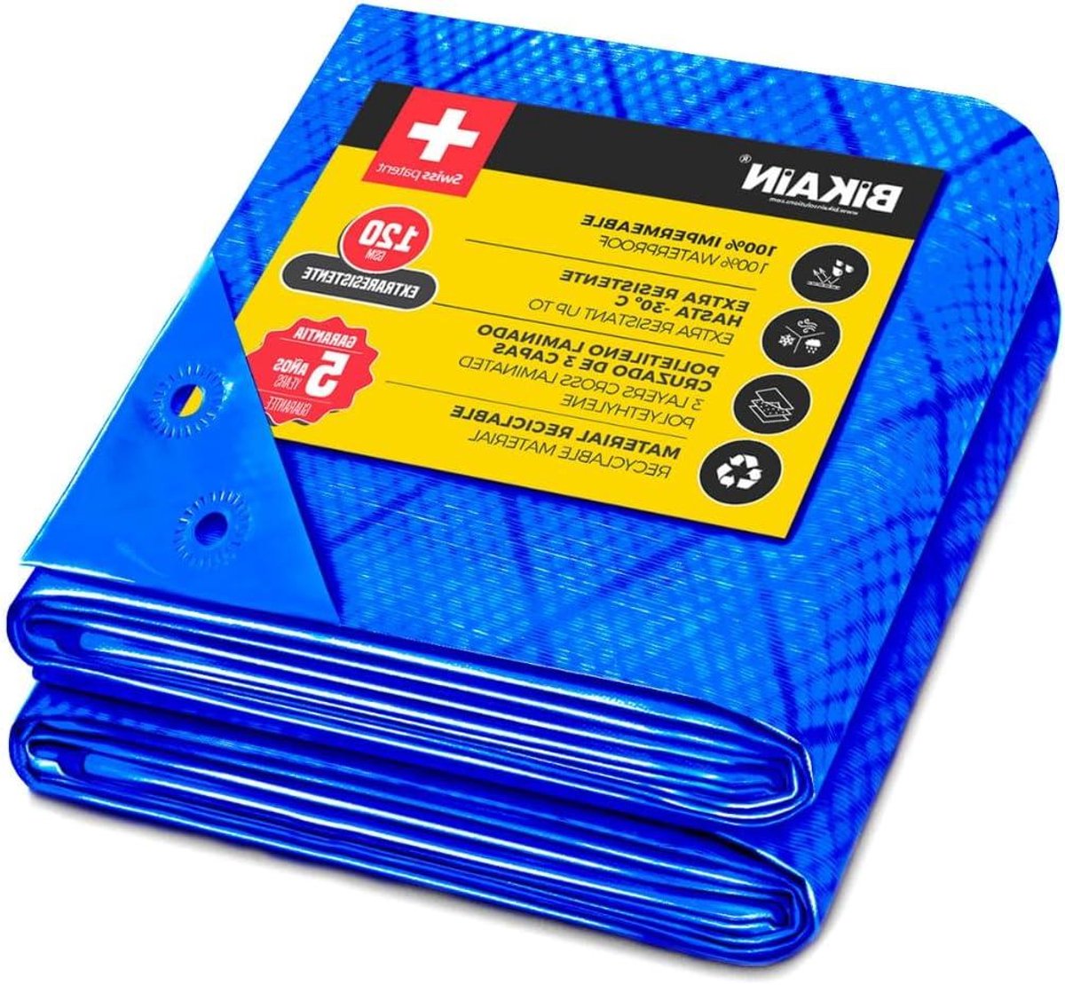 Beschermend Zeil - Afdekzeil Oogjes - Tuinmeubels Afdekken - Waterdicht Gelamineerd PE - 4 x 6 Meter - Blauw